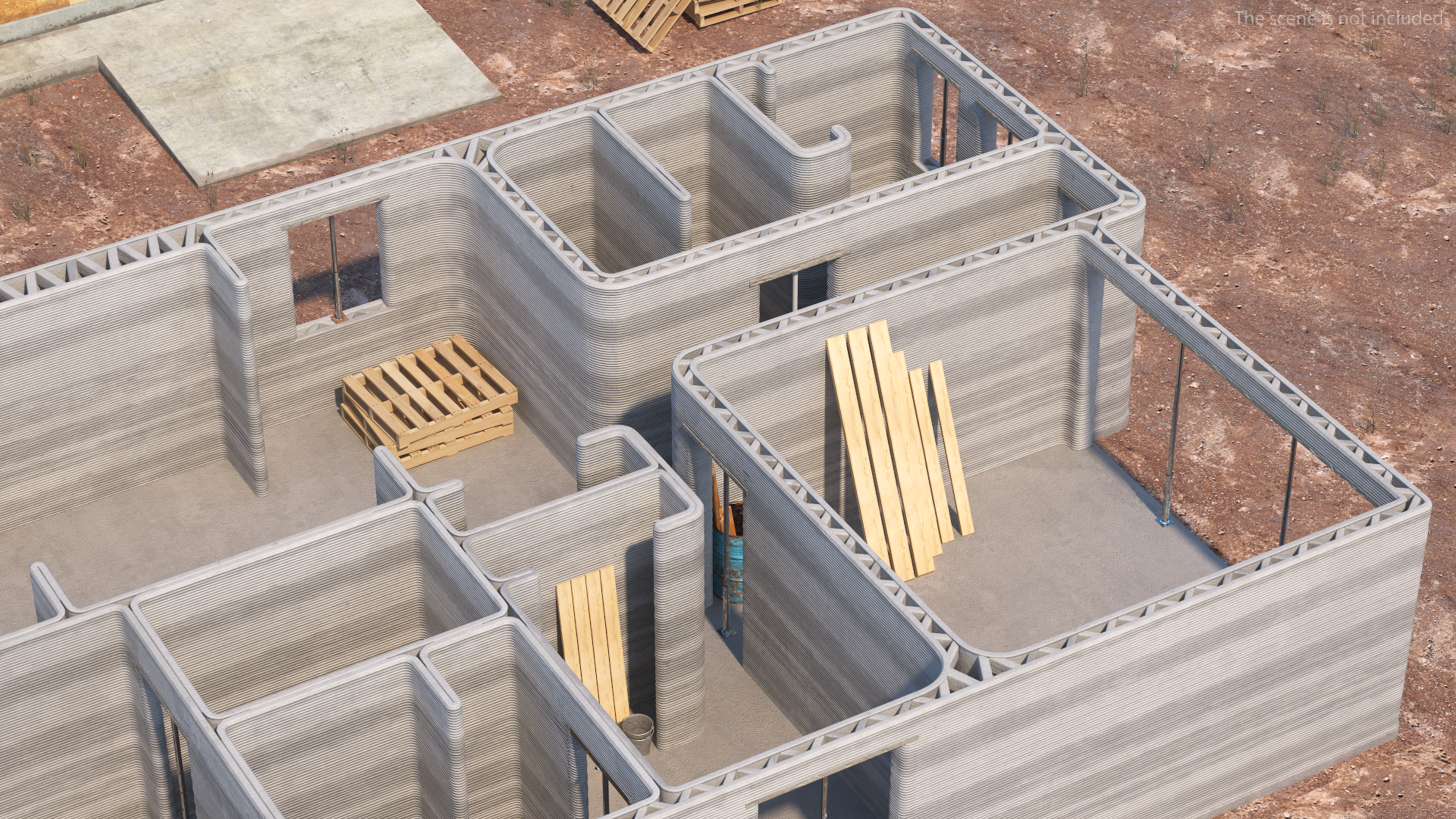 3D model 3D Printed Concrete House Structure