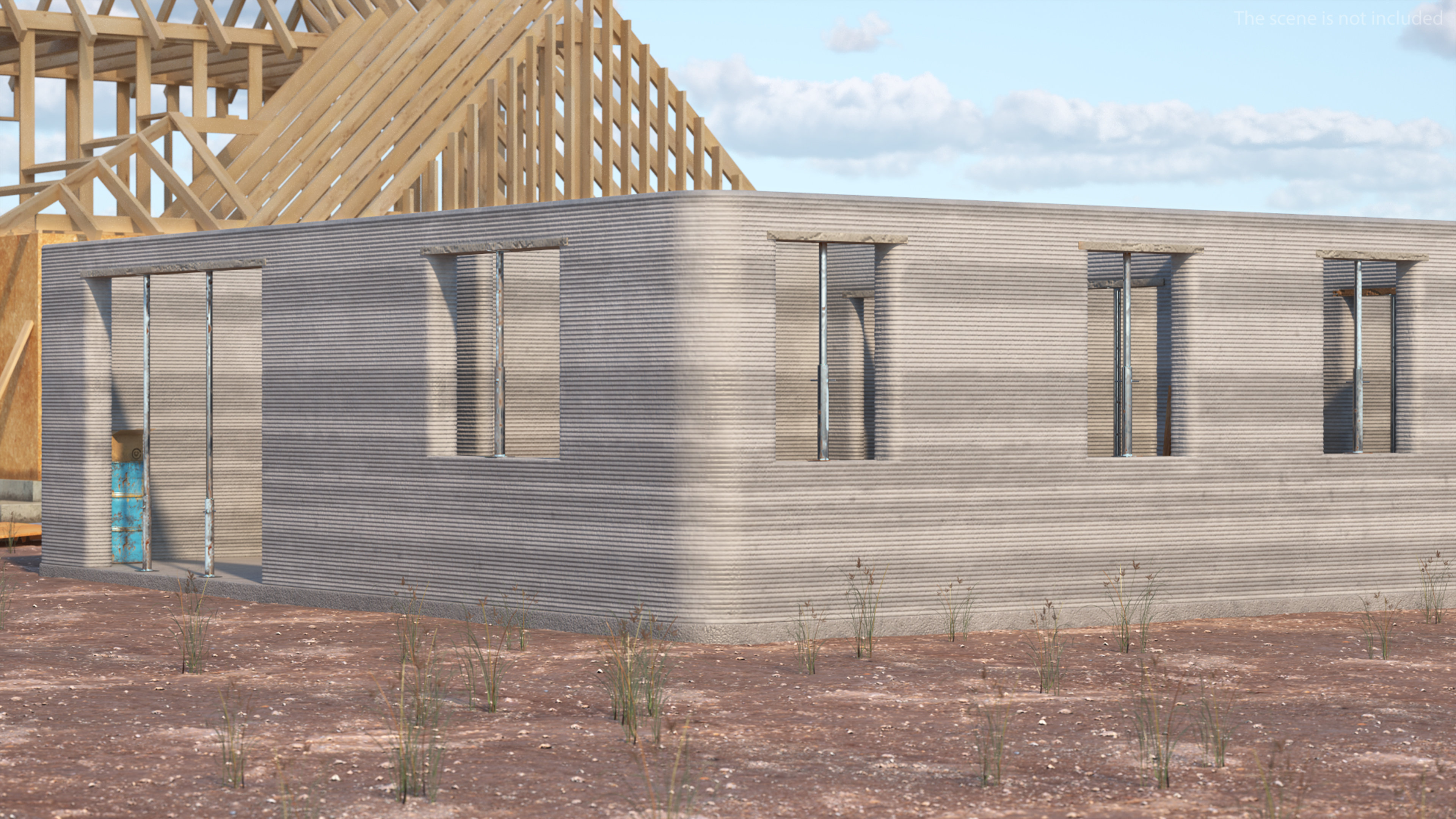 3D model 3D Printed Concrete House Structure