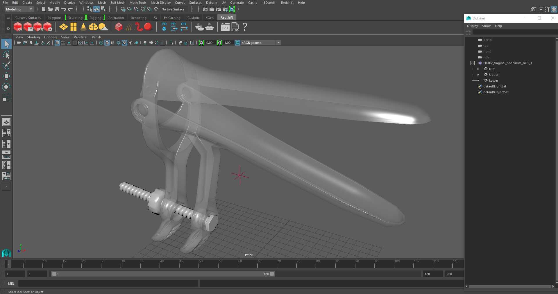Plastic Vaginal Speculum 3D model
