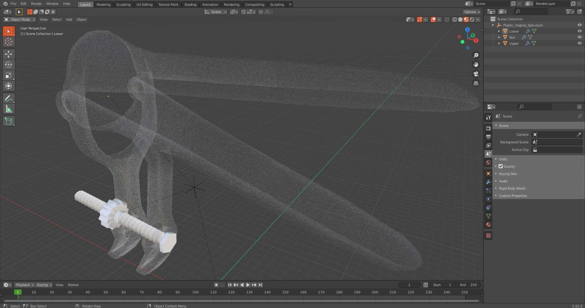 Plastic Vaginal Speculum 3D model
