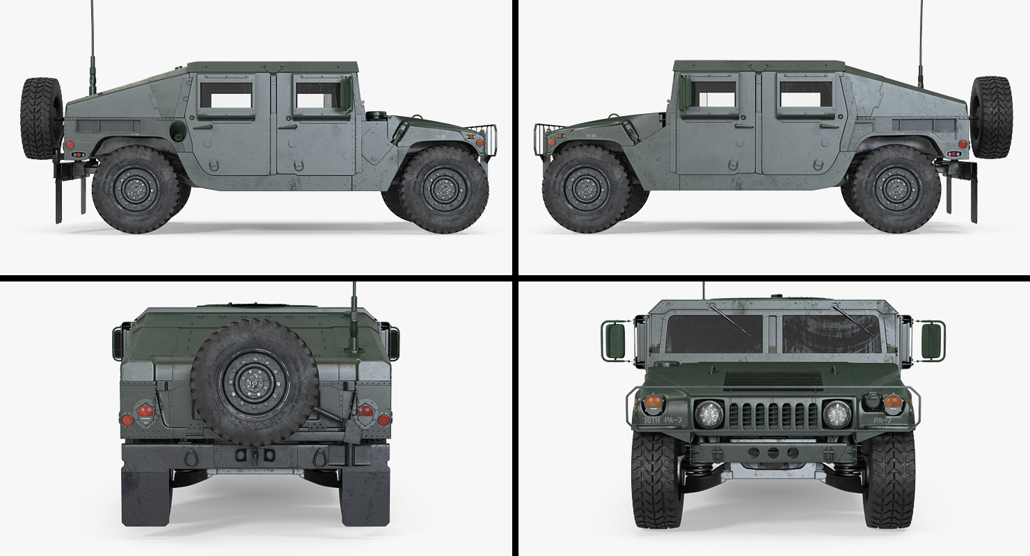 3D Humvee M1151 Simple Interior model
