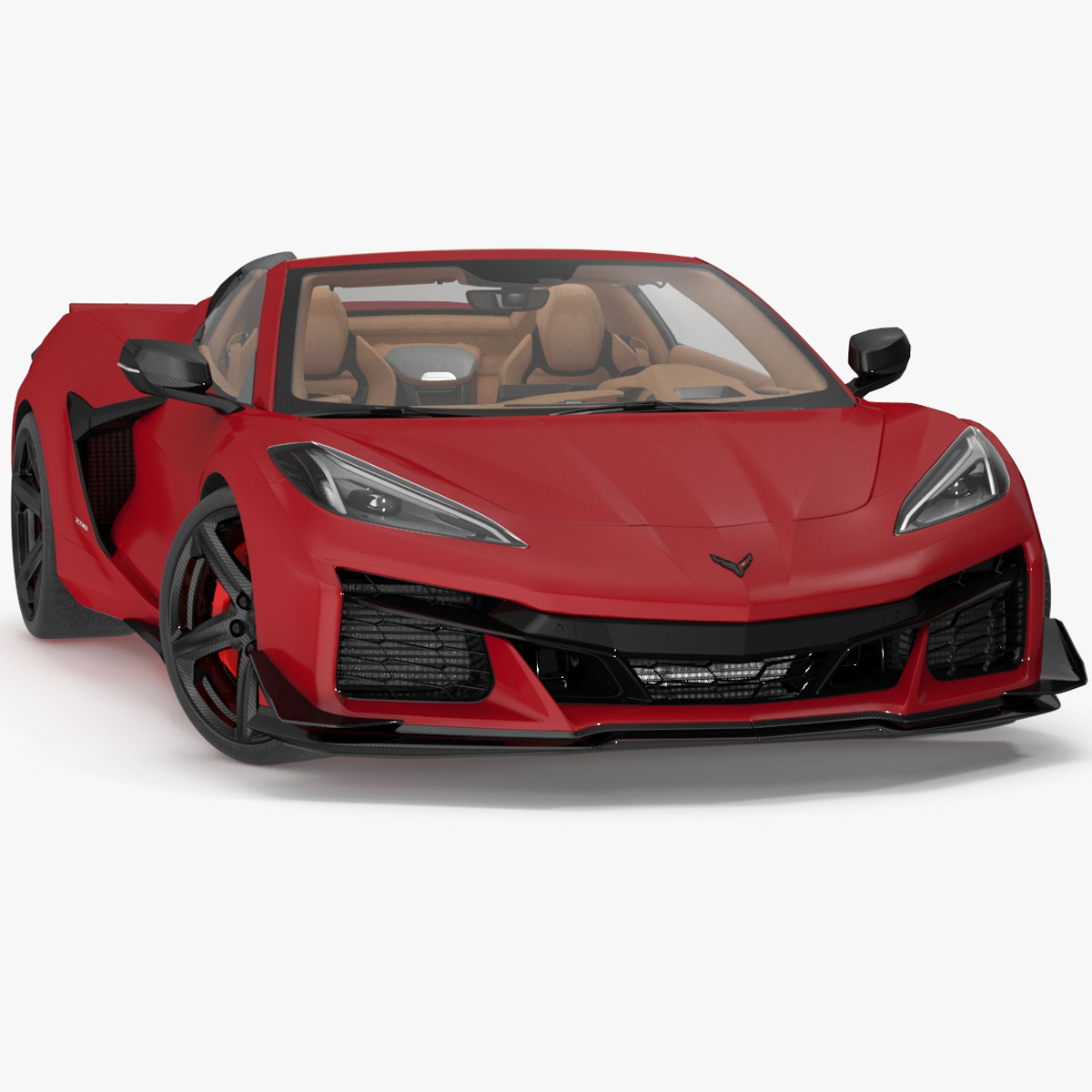 Cabriolet 2023 Chevrolet Corvette Z06 Open Red Rigged for Maya 3D