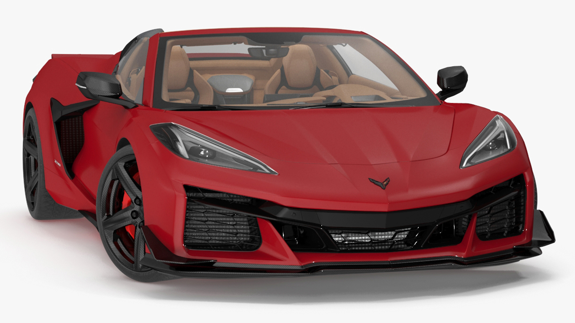 Cabriolet 2023 Chevrolet Corvette Z06 Open Red Rigged for Maya 3D