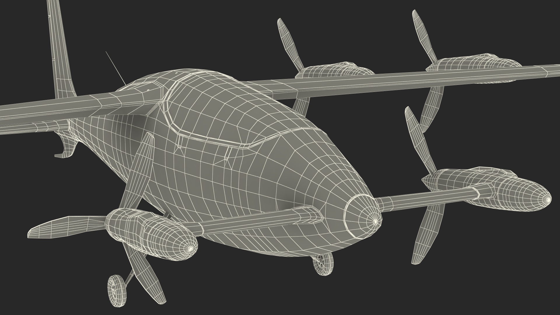 Flying Taxi Kittyhawk White Rigged 3D model