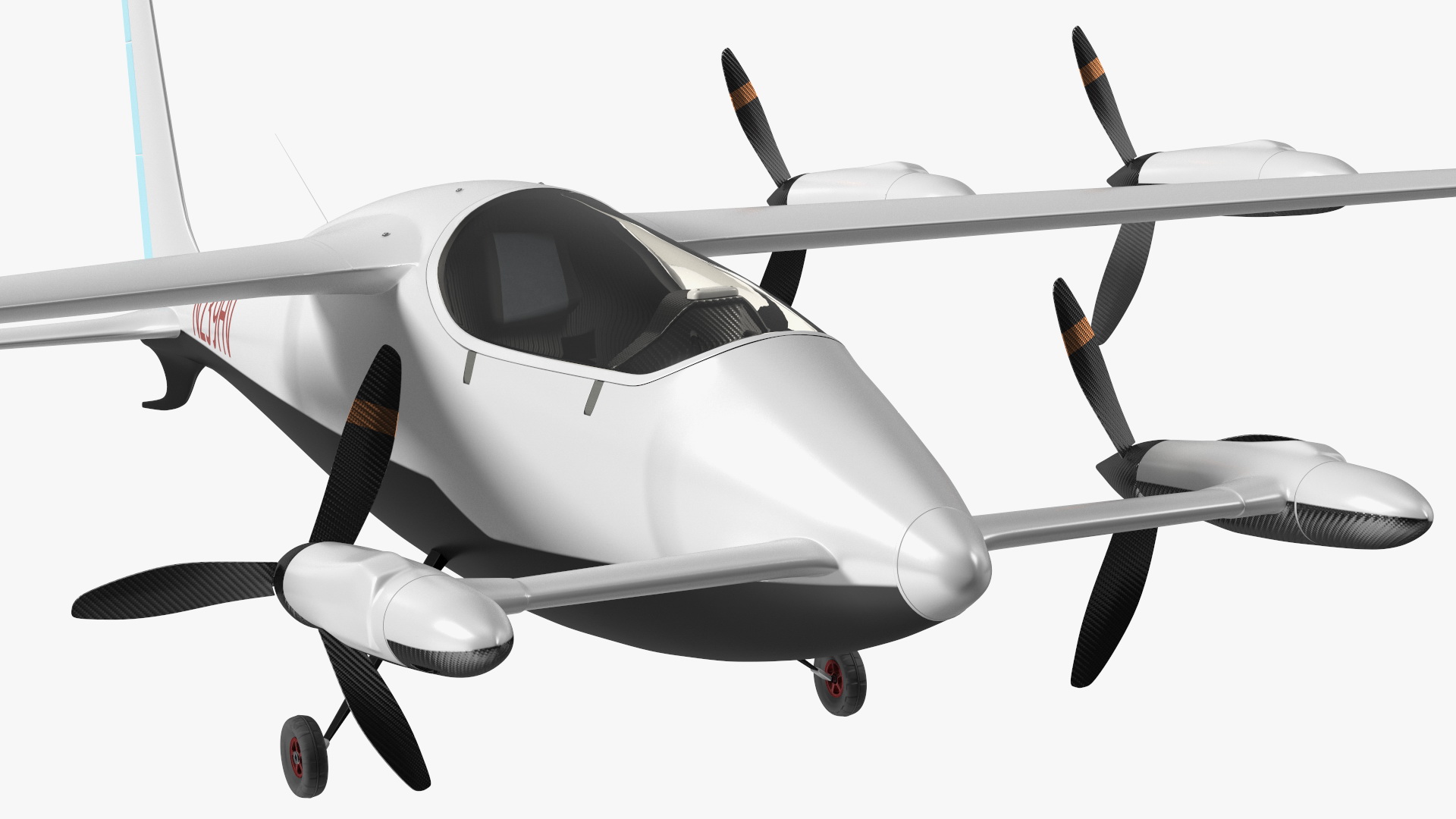 Flying Taxi Kittyhawk White Rigged 3D model