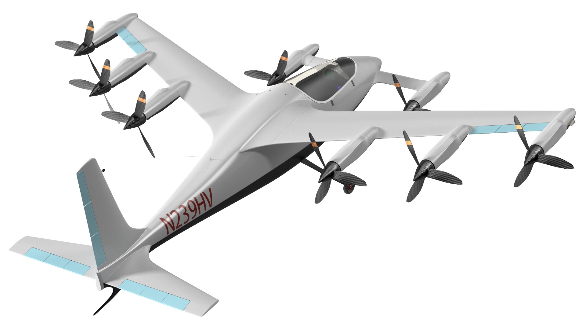 Flying Taxi Kittyhawk White Rigged 3D model