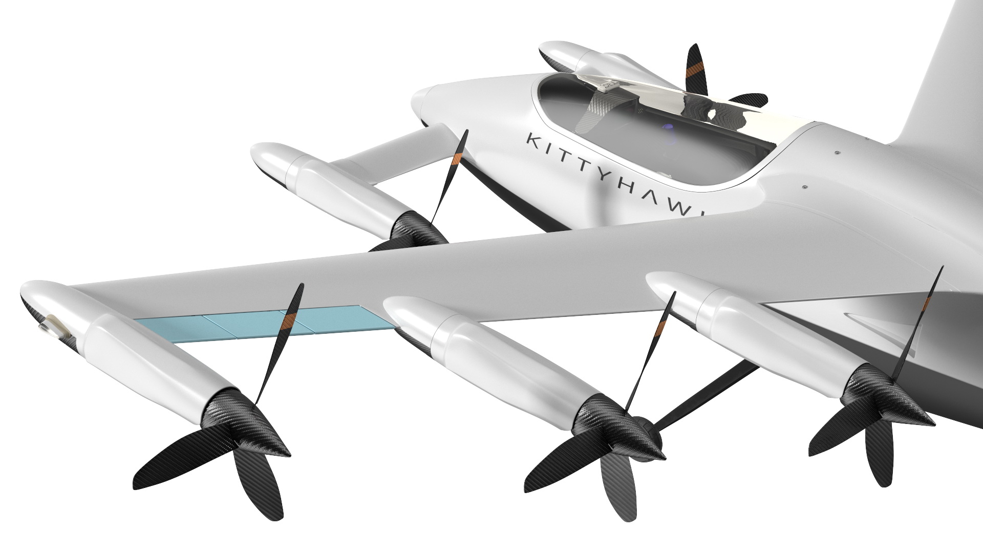 Flying Taxi Kittyhawk White Rigged 3D model