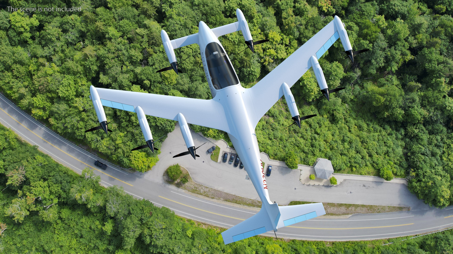 Flying Taxi Kittyhawk White Rigged 3D model