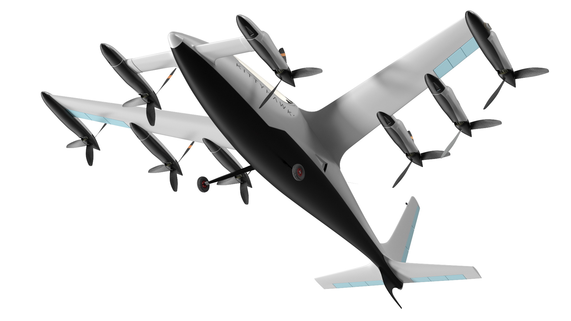 Flying Taxi Kittyhawk White Rigged 3D model