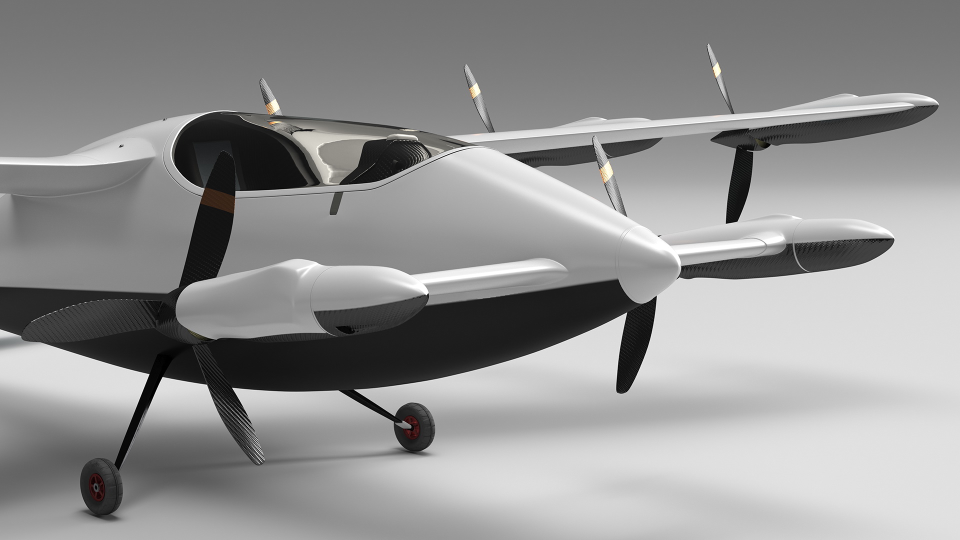 Flying Taxi Kittyhawk White Rigged 3D model