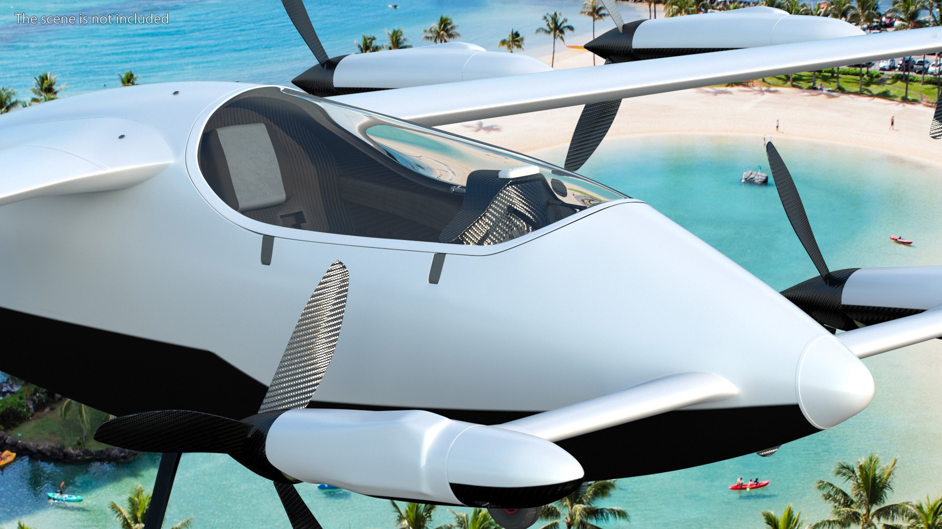 Flying Taxi Kittyhawk White Rigged 3D model