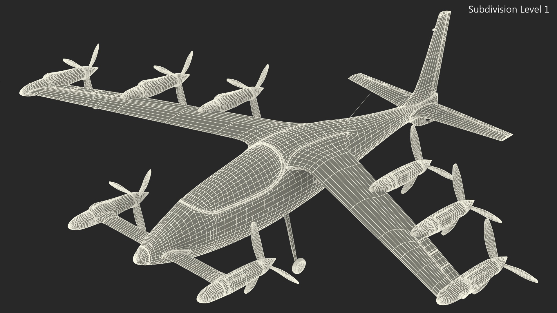 Flying Taxi Kittyhawk White Rigged 3D model