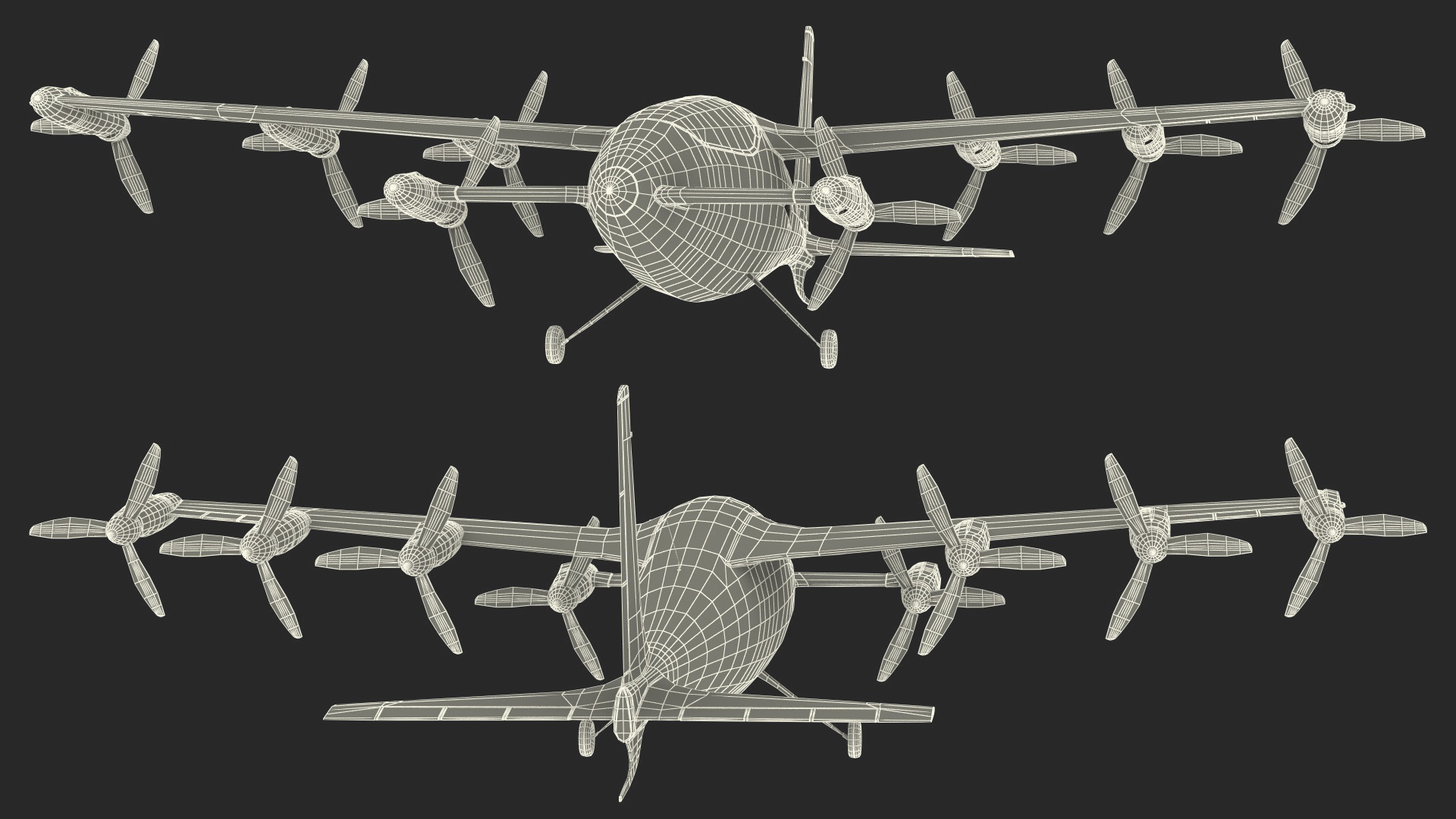 Flying Taxi Kittyhawk White Rigged 3D model
