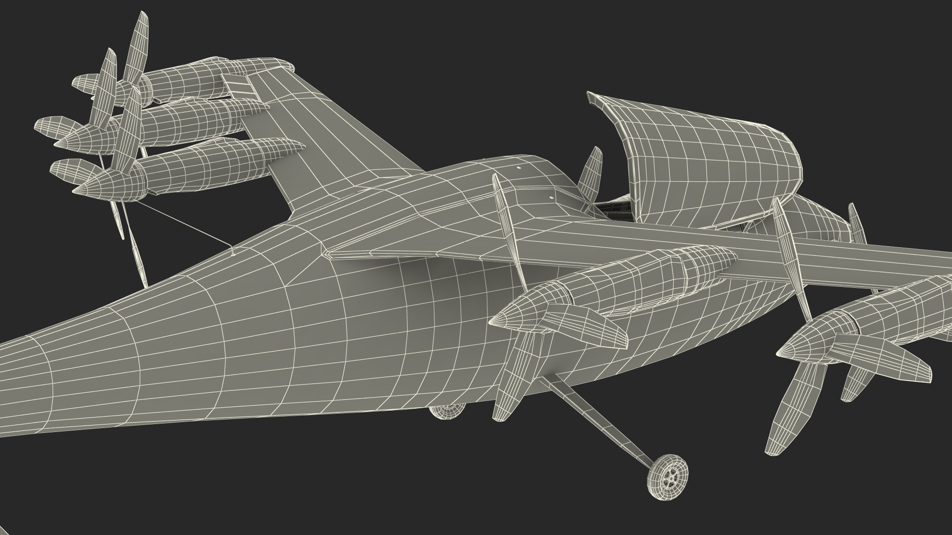 Flying Taxi Kittyhawk White Rigged 3D model