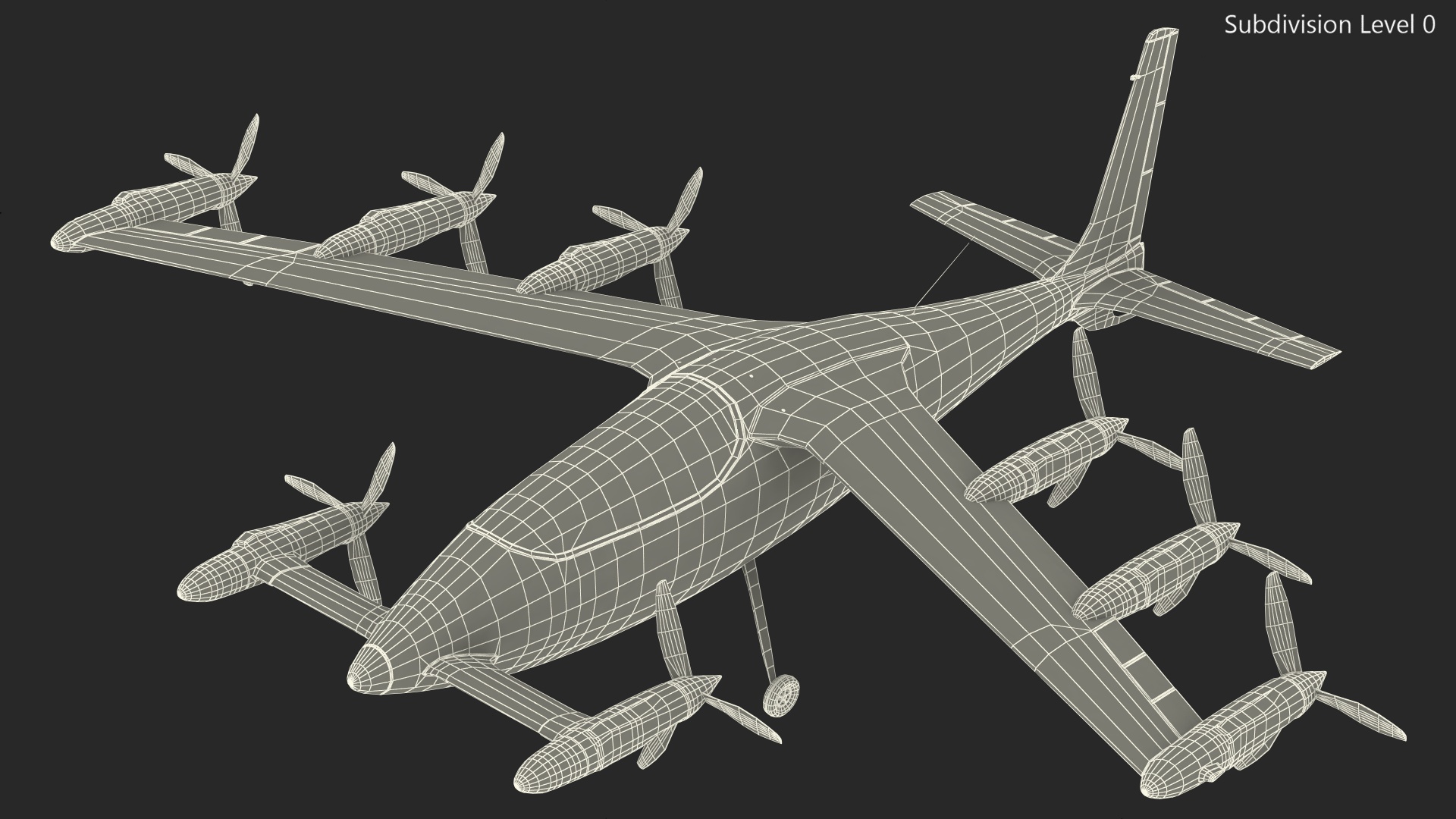 Flying Taxi Kittyhawk White Rigged 3D model