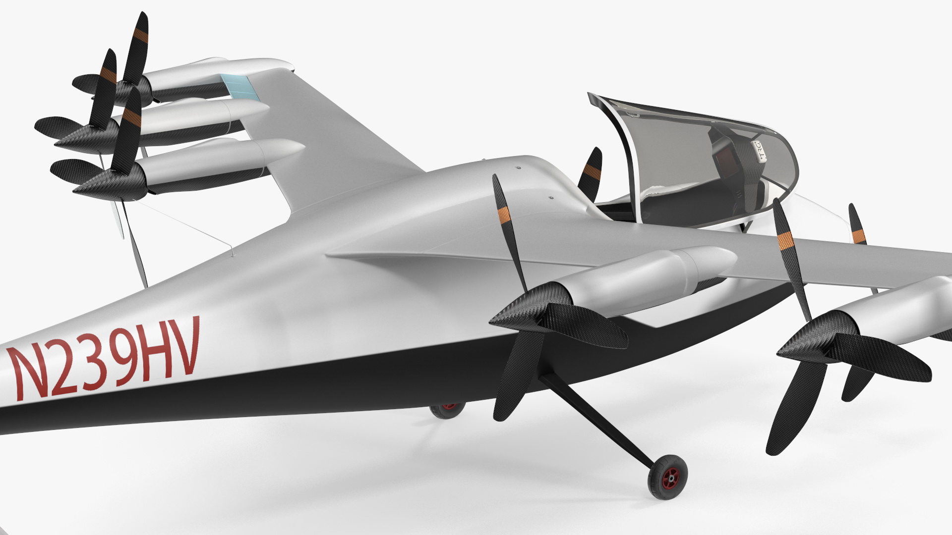 Flying Taxi Kittyhawk White Rigged 3D model