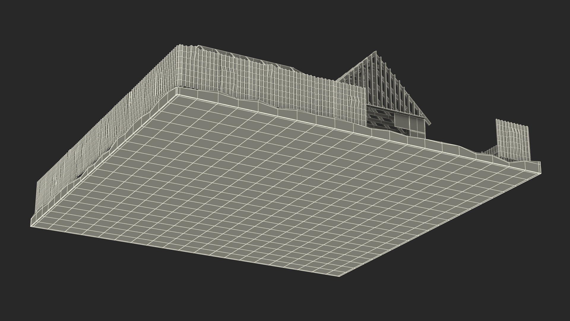 3D model Residential House Framing Structure