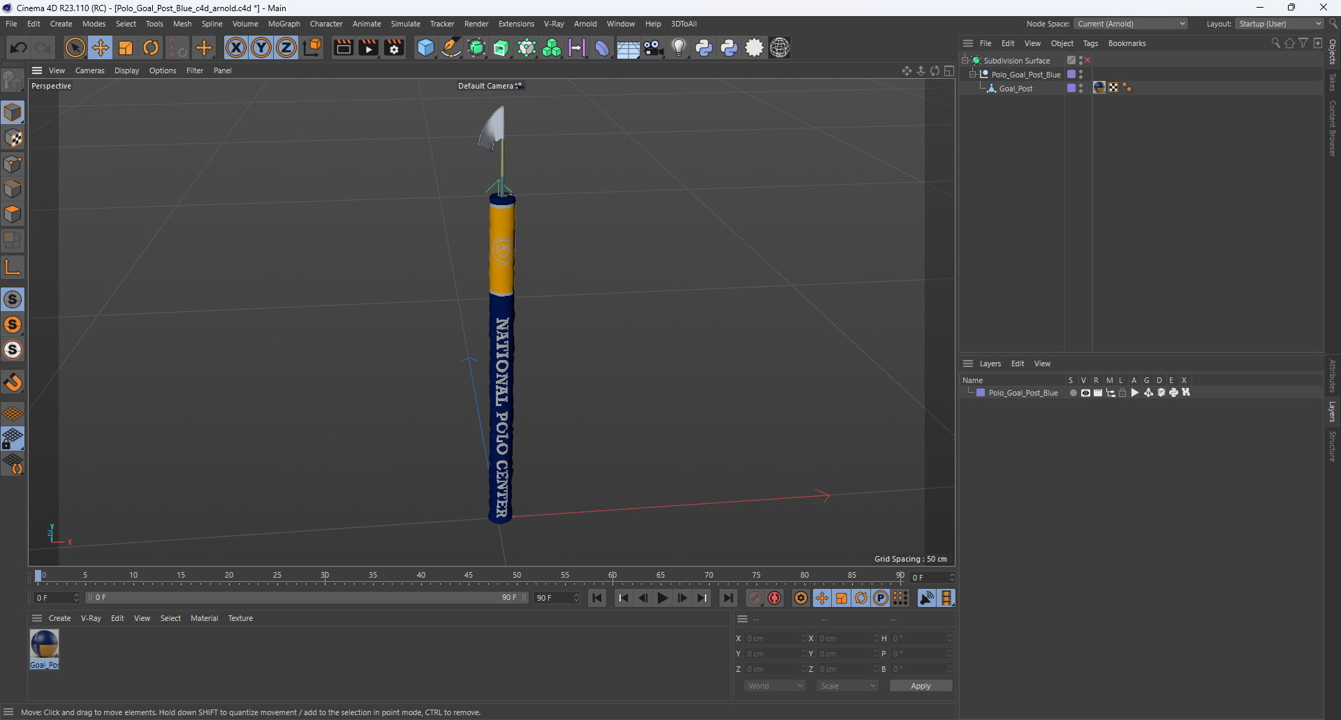Polo Goal Post Blue 3D model