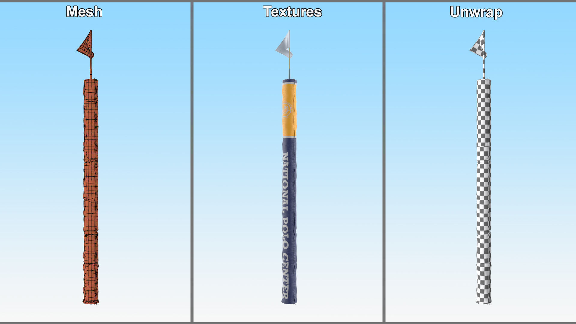 Polo Goal Post Blue 3D model