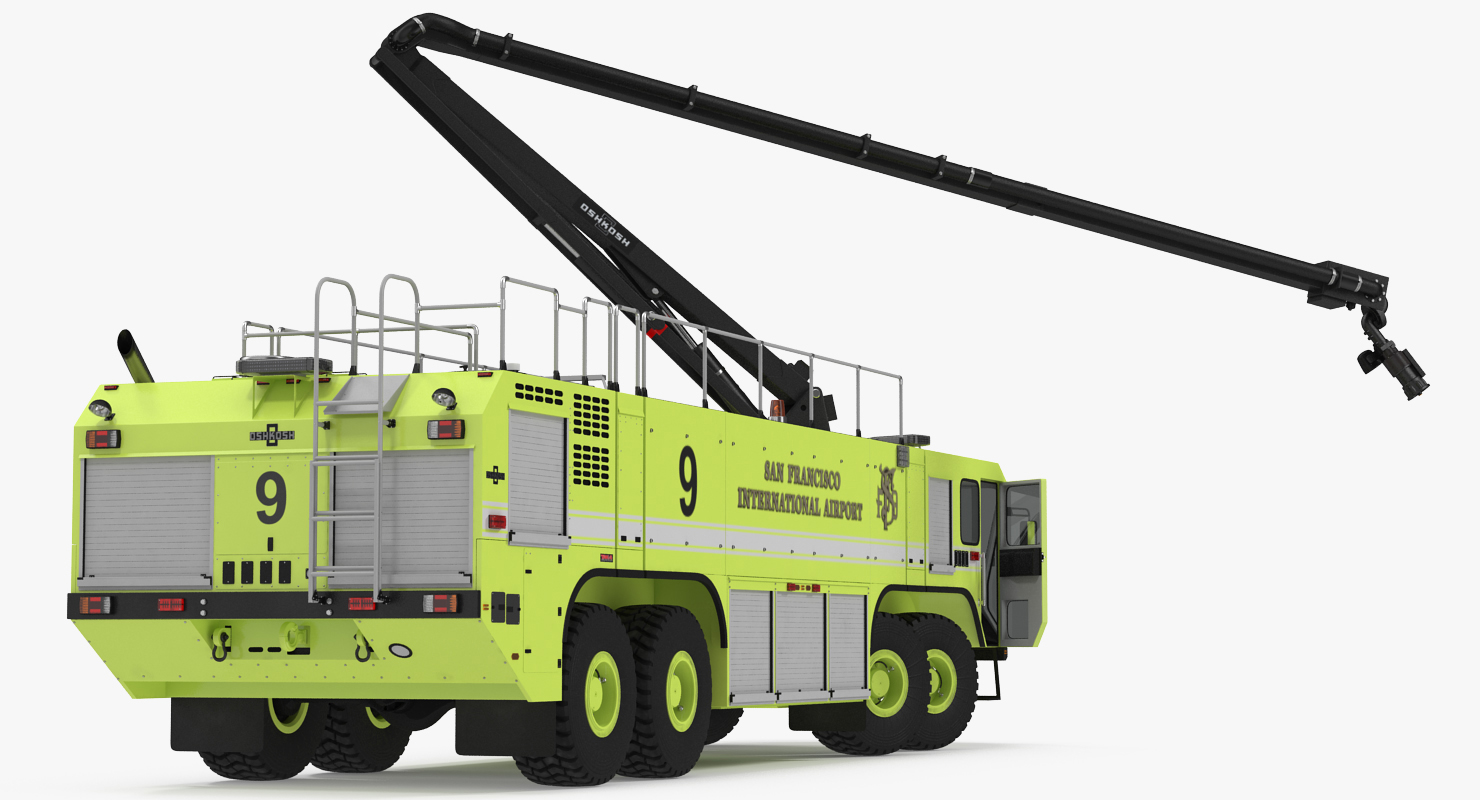 3D Anchorage Airport Engine Oshkosh 4500 San Francisco Airport Rigged