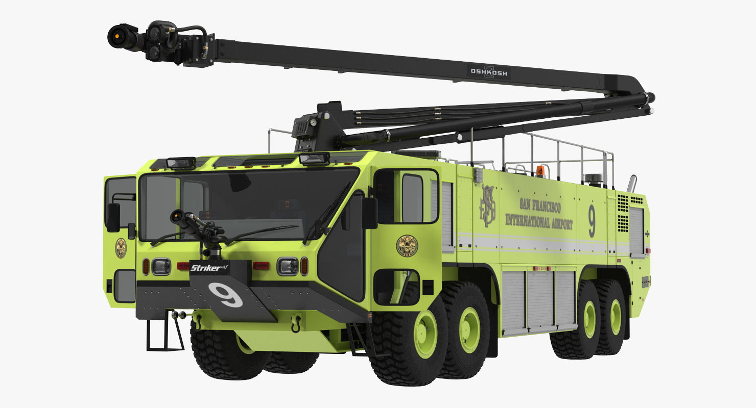 3D Anchorage Airport Engine Oshkosh 4500 San Francisco Airport Rigged