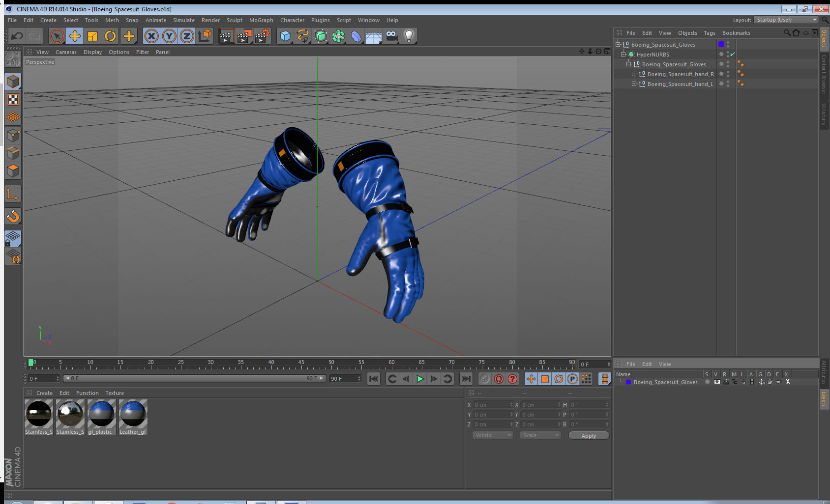 3D Boeing Spacesuit Gloves model