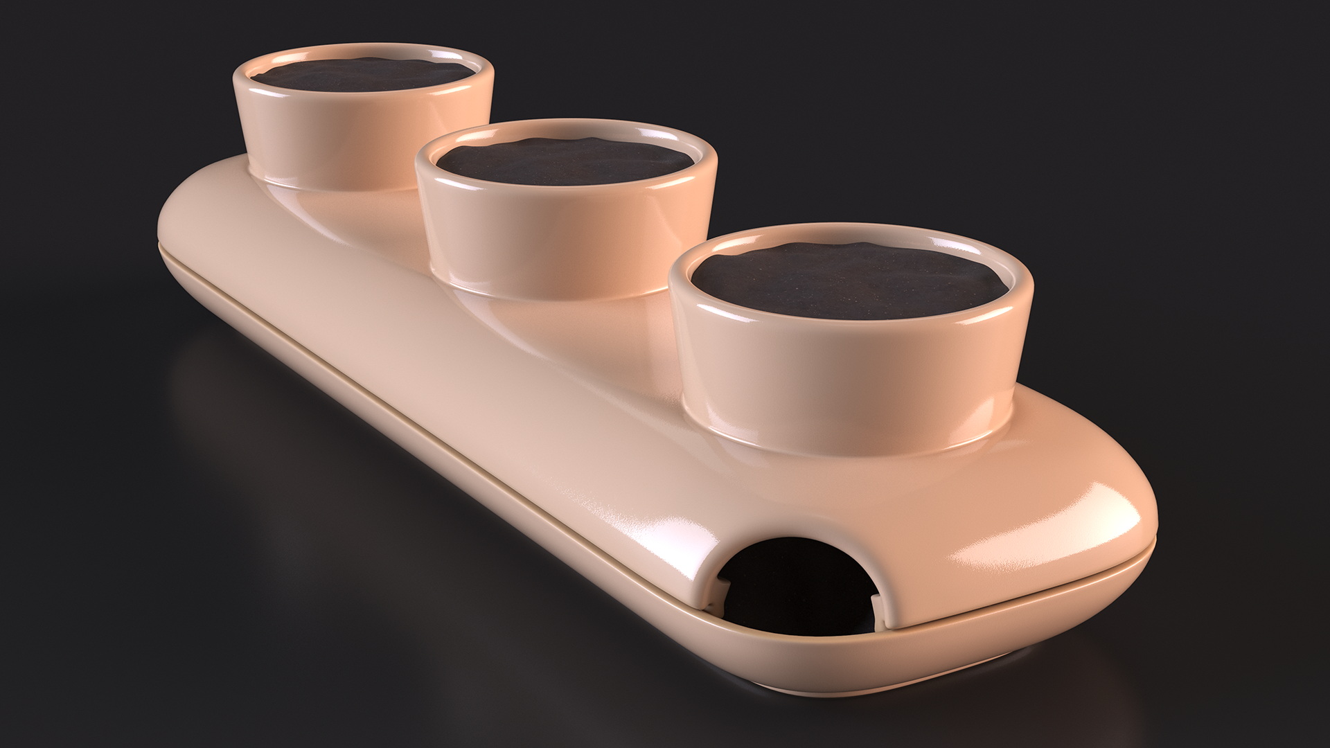 3D Ceramic Trio Pot Sagaform Beige