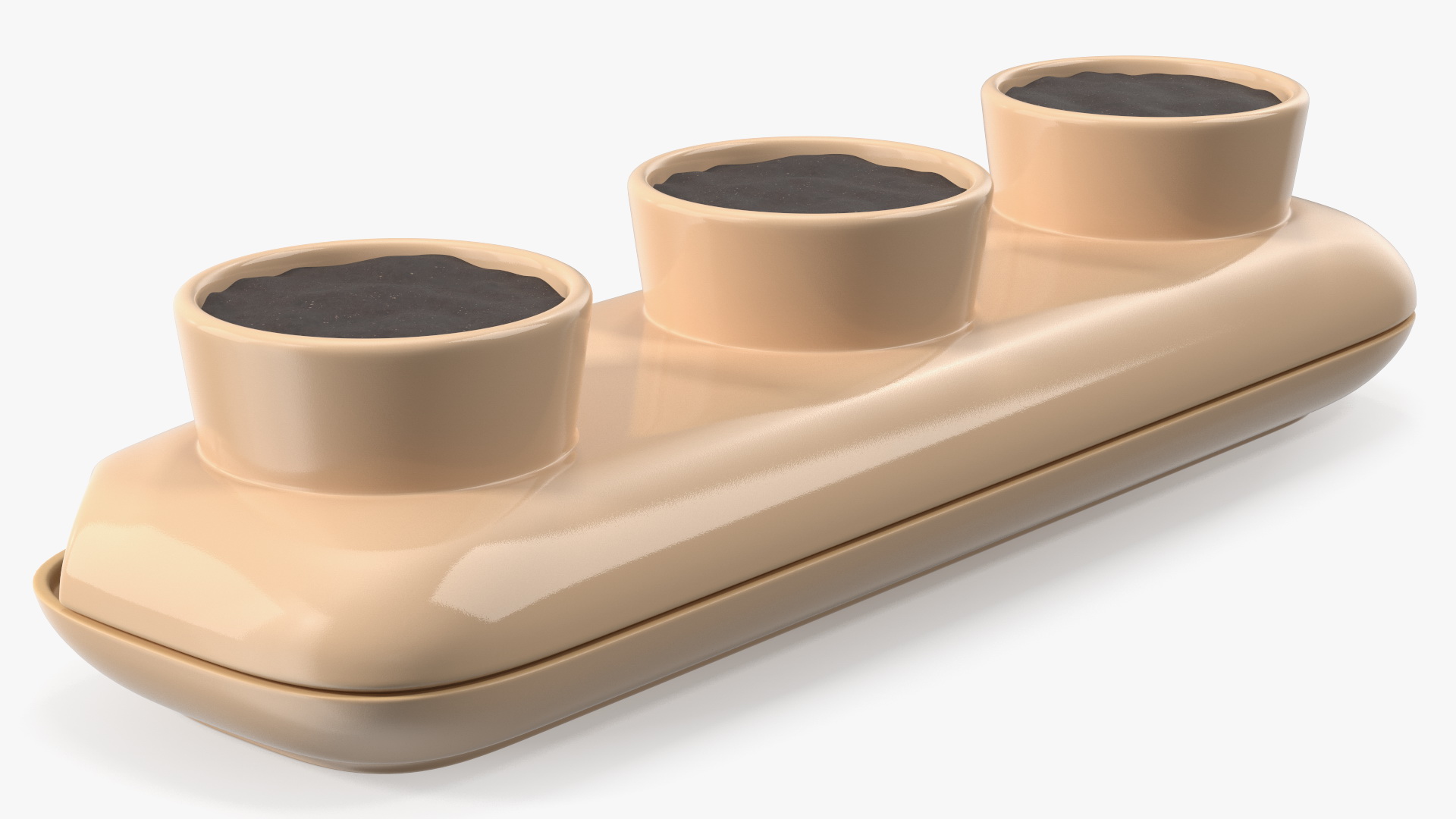 3D Ceramic Trio Pot Sagaform Beige