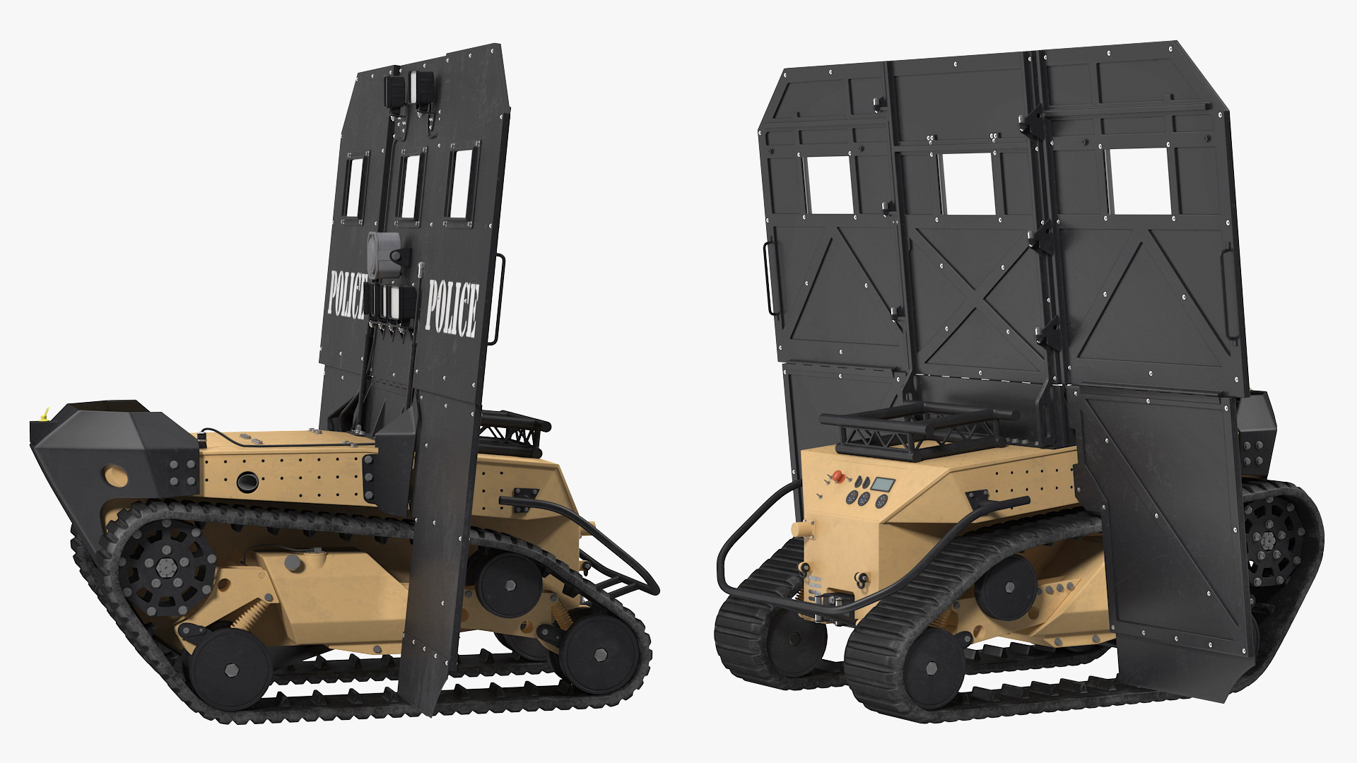 3D model RBS1 SWAT BOT Robotic Ballistic Shield Rigged