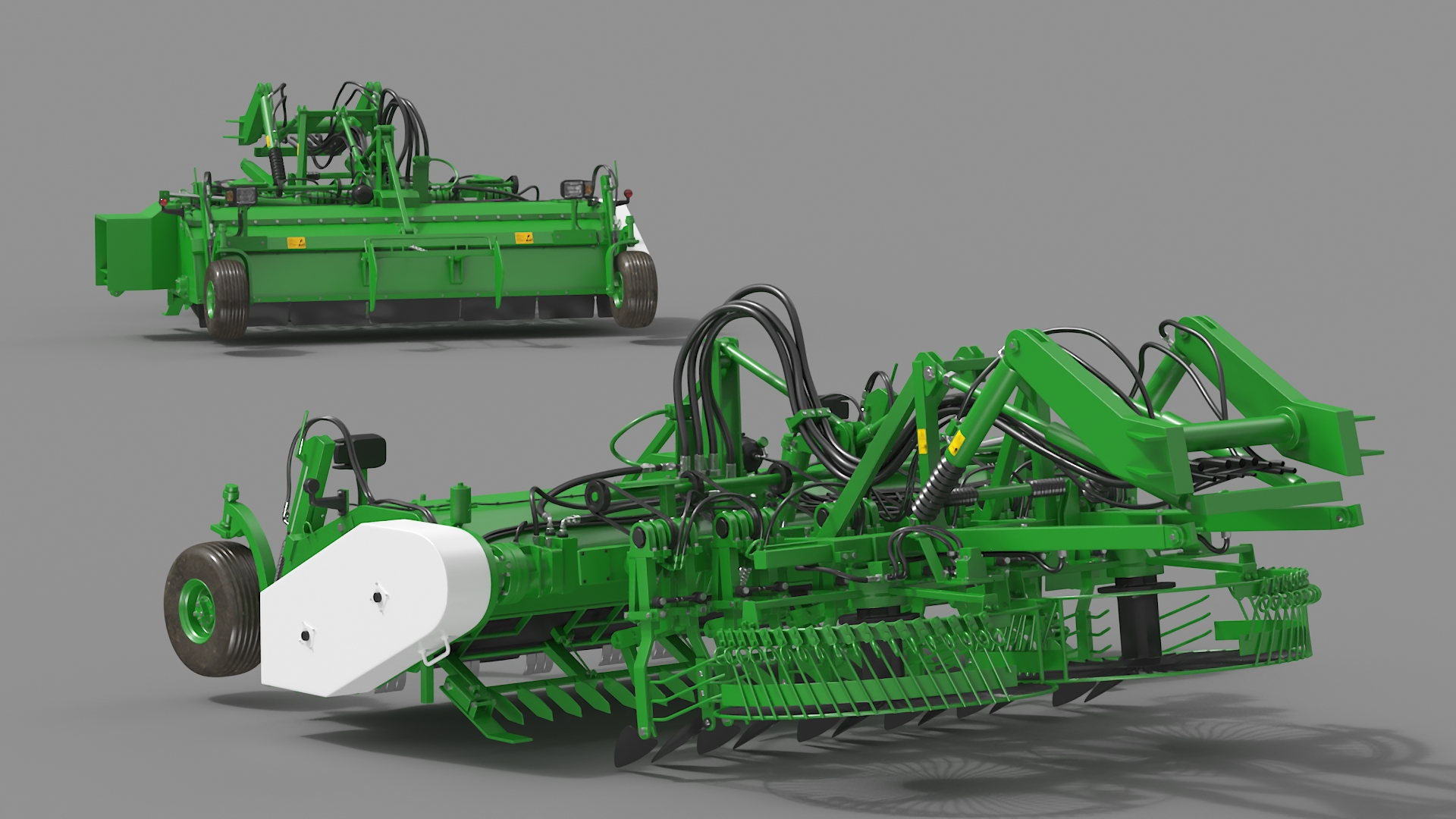 3D Agricultural Beet Harvester Tool Green model