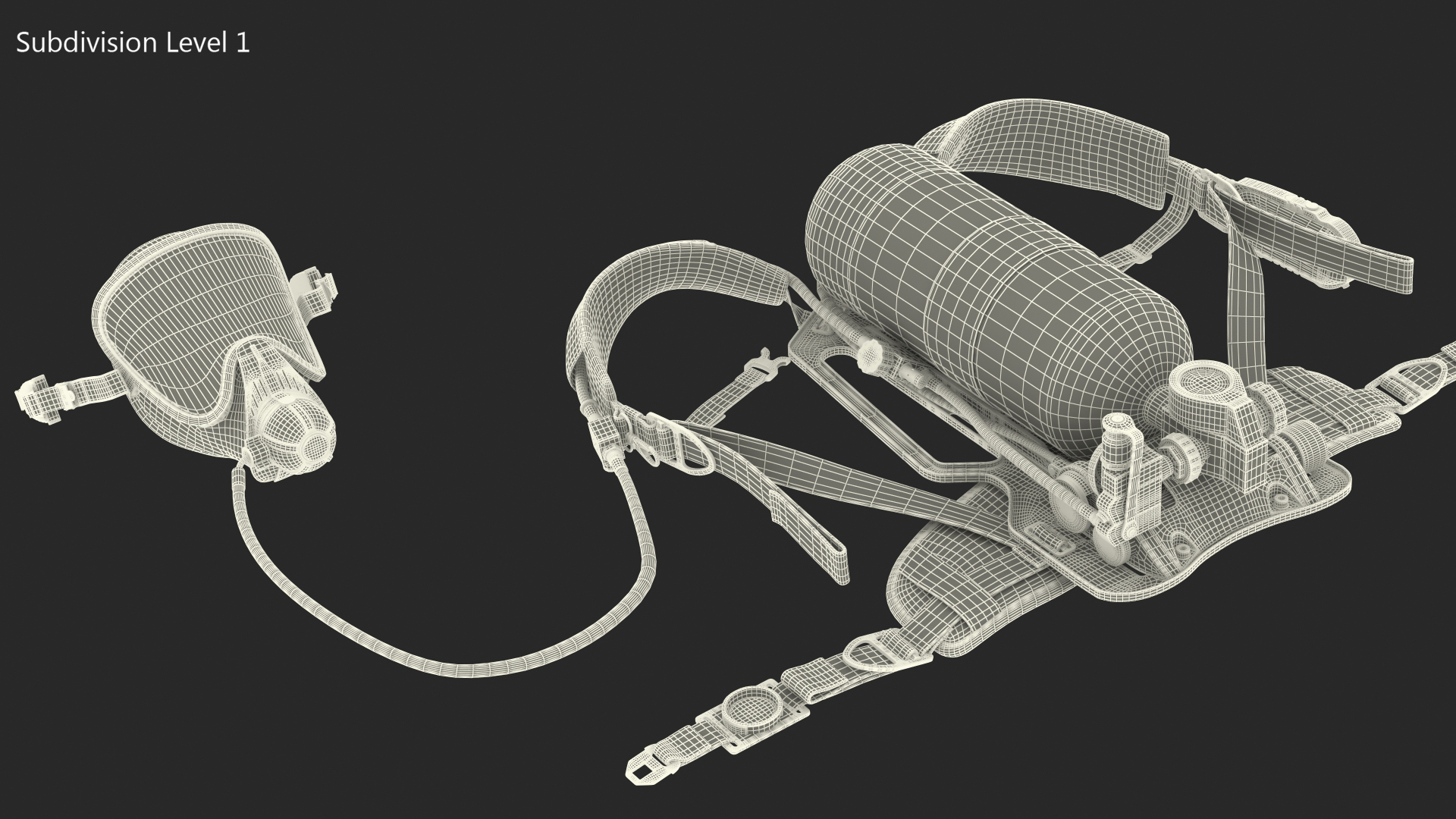 MSA G1 SCBA Respiratory Equipment Set 3D