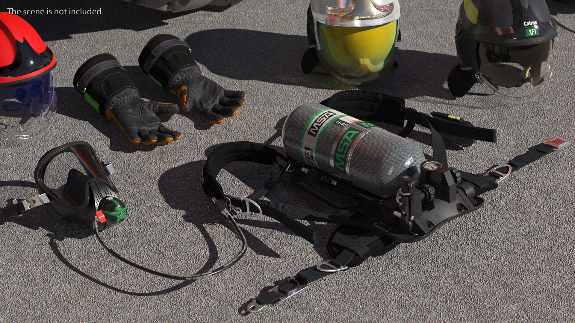 MSA G1 SCBA Respiratory Equipment Set 3D