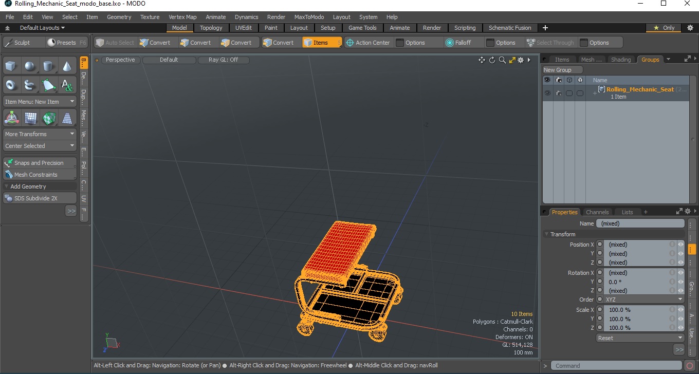 3D Rolling Mechanic Seat