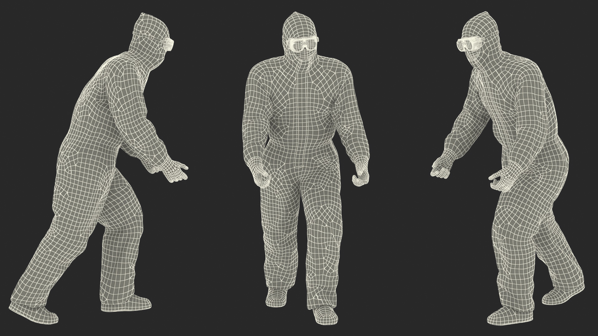 3D Protective Suit with Stainless Steel Ambulance Hospital Bed Gurney
