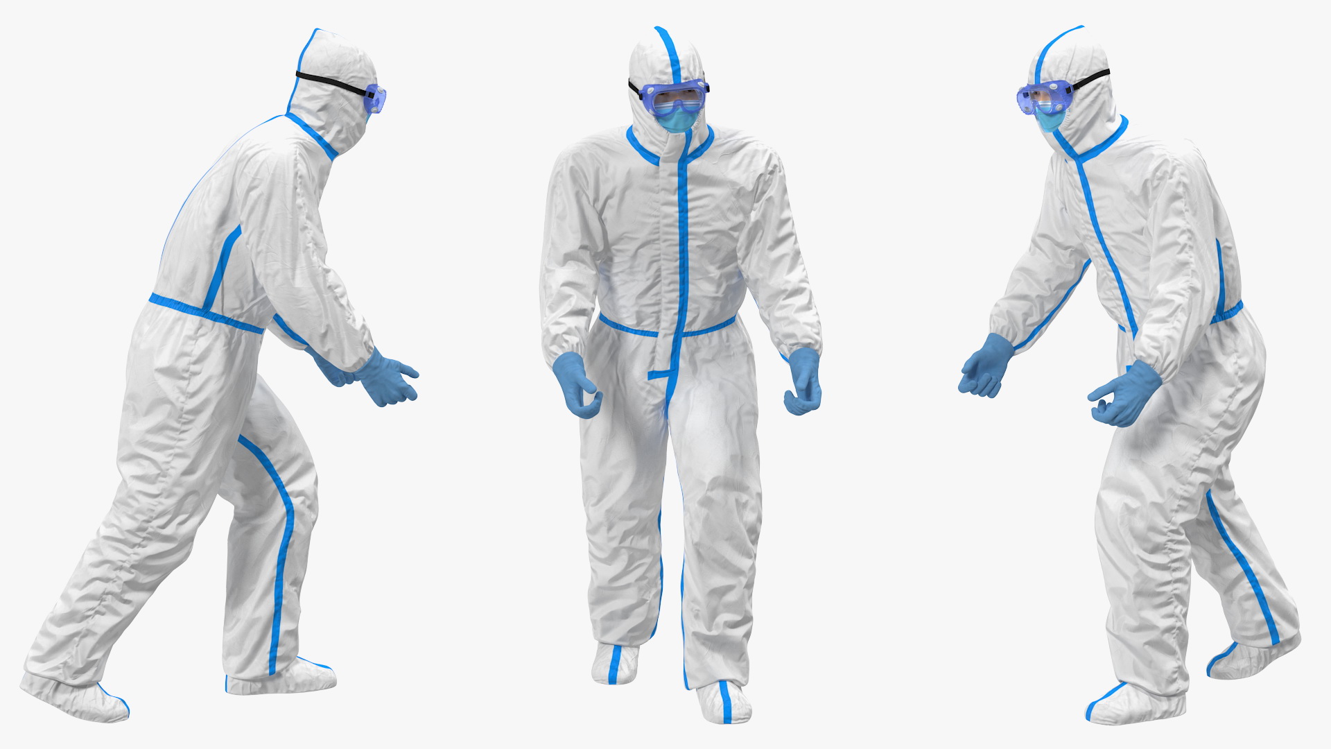 3D Protective Suit with Stainless Steel Ambulance Hospital Bed Gurney