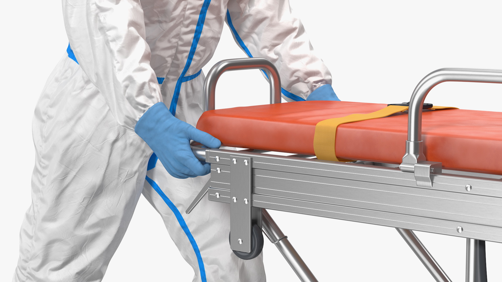 3D Protective Suit with Stainless Steel Ambulance Hospital Bed Gurney