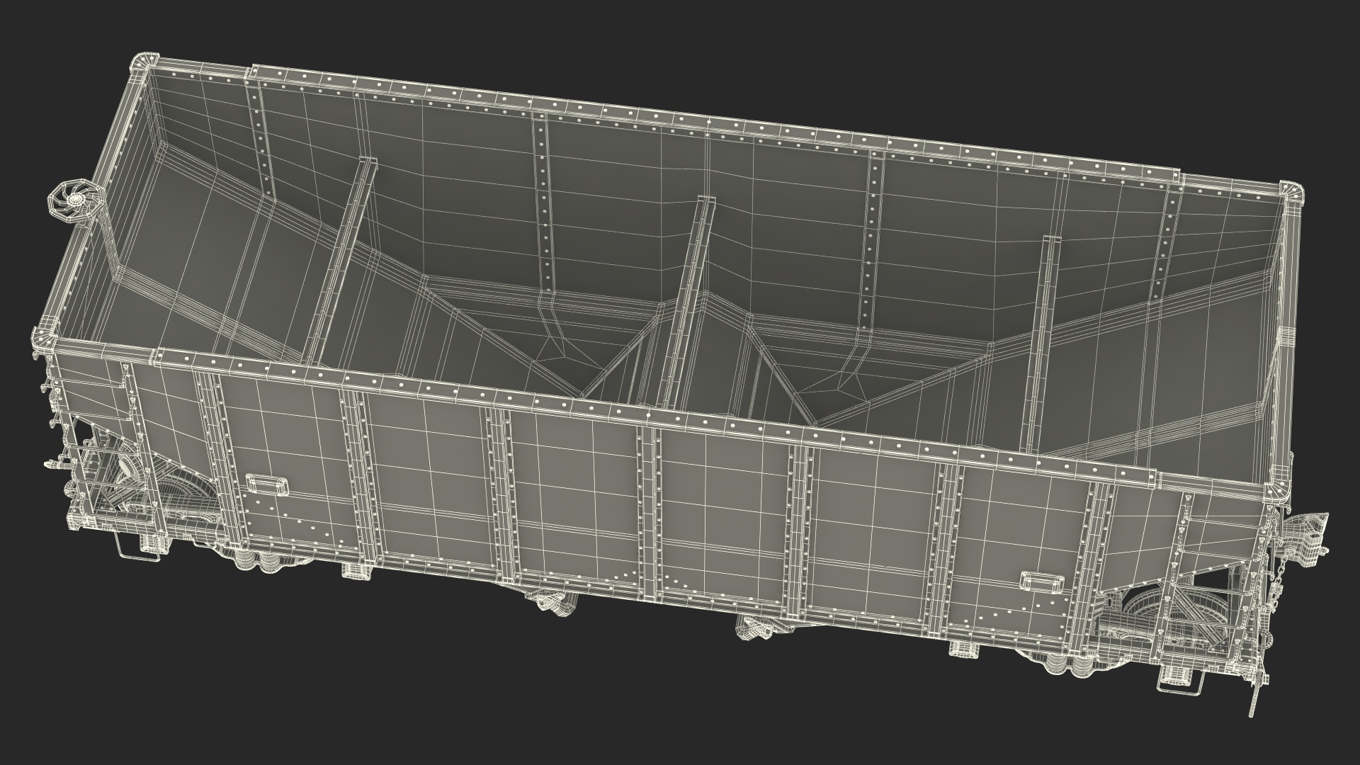 3D Railway Hopper Car model