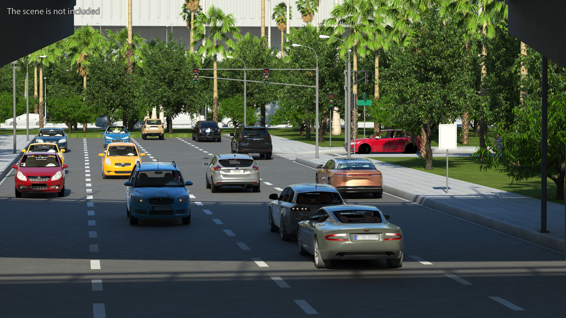 3D Connectable Highway Road Elements T-shaped Junction