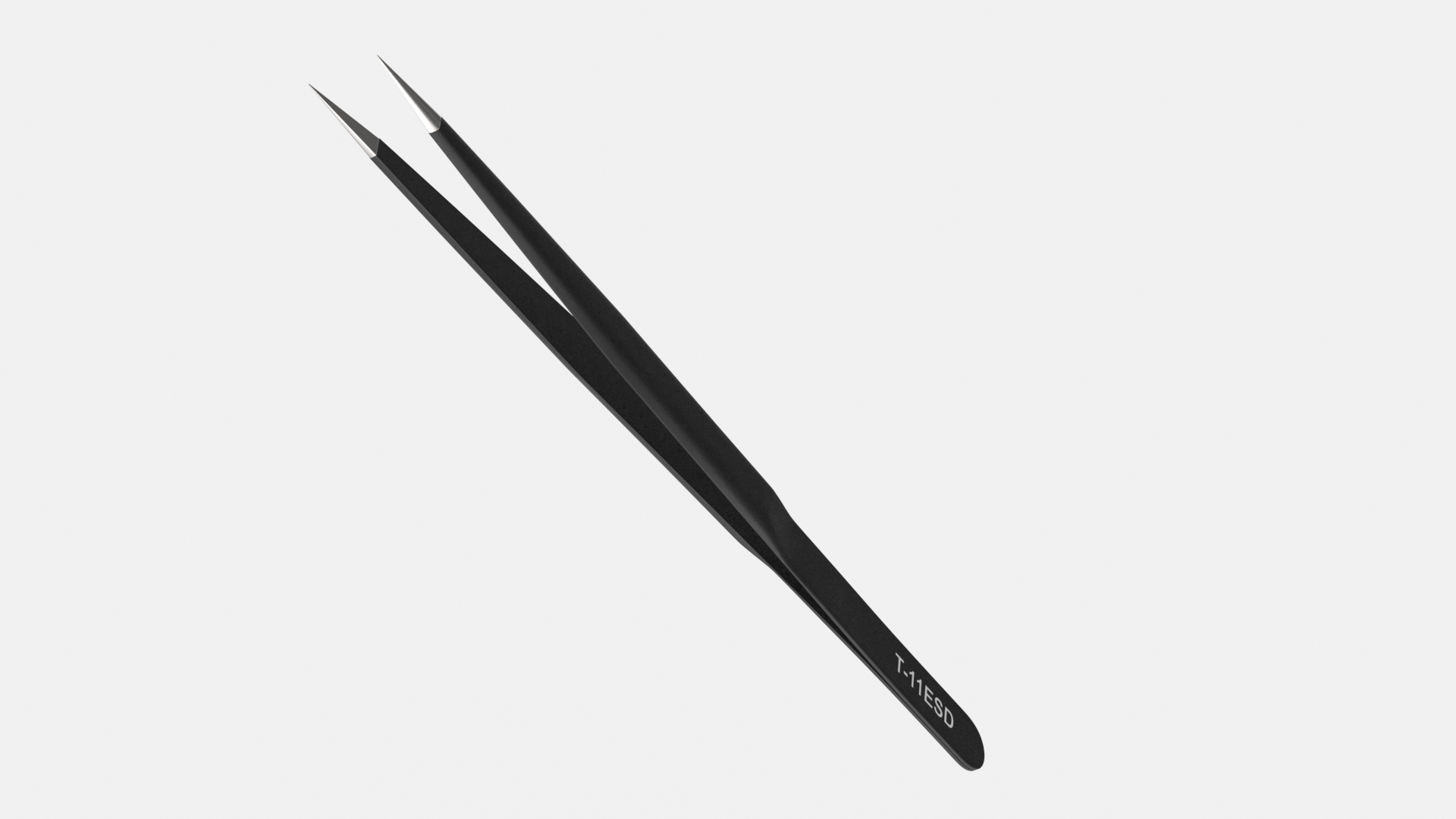 Pointed Tweezers Black 3D