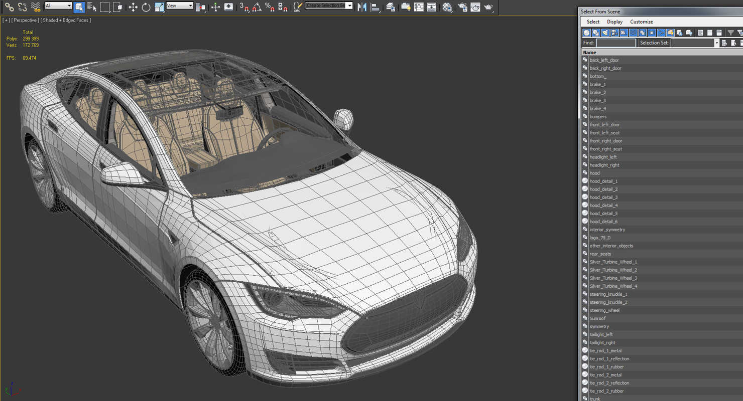 3D Tesla Model S 75 2015