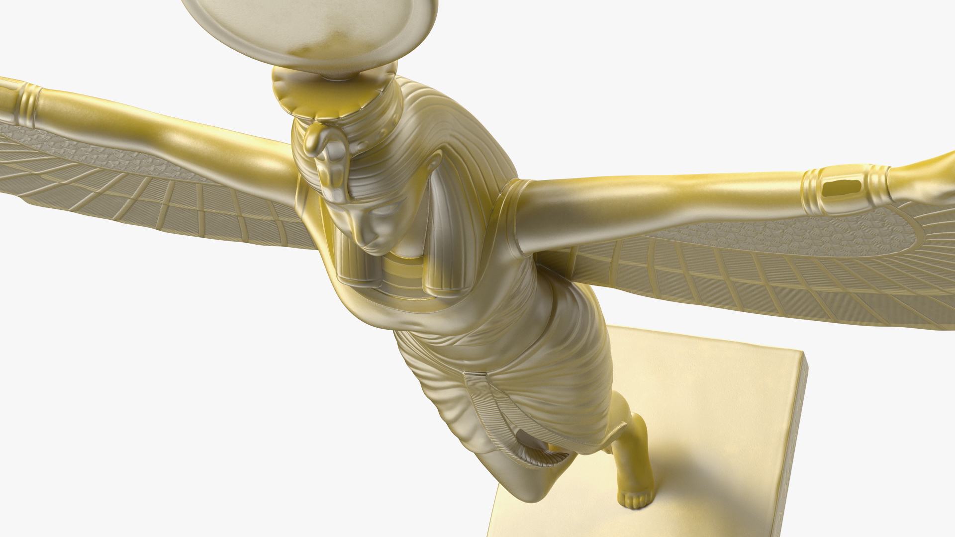 3D Golden Statue of Isis Ancient Egyptian Goddess