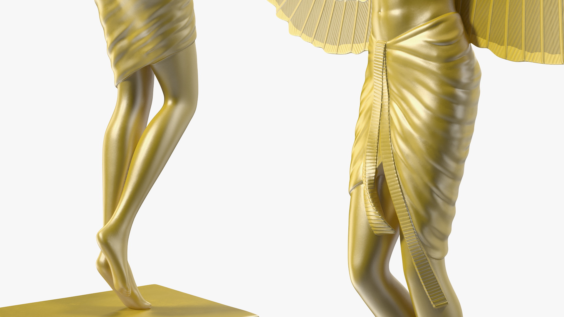 3D Golden Statue of Isis Ancient Egyptian Goddess