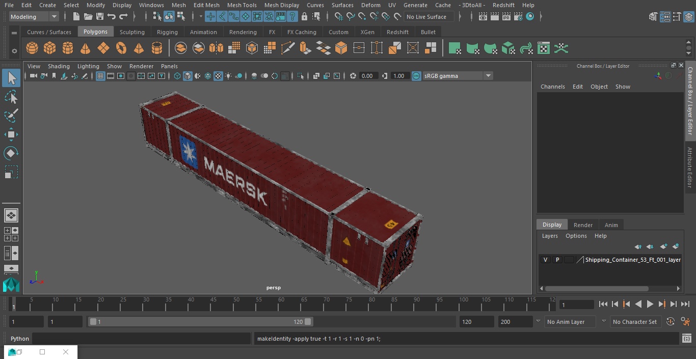Shipping Container 53 Ft 3D model