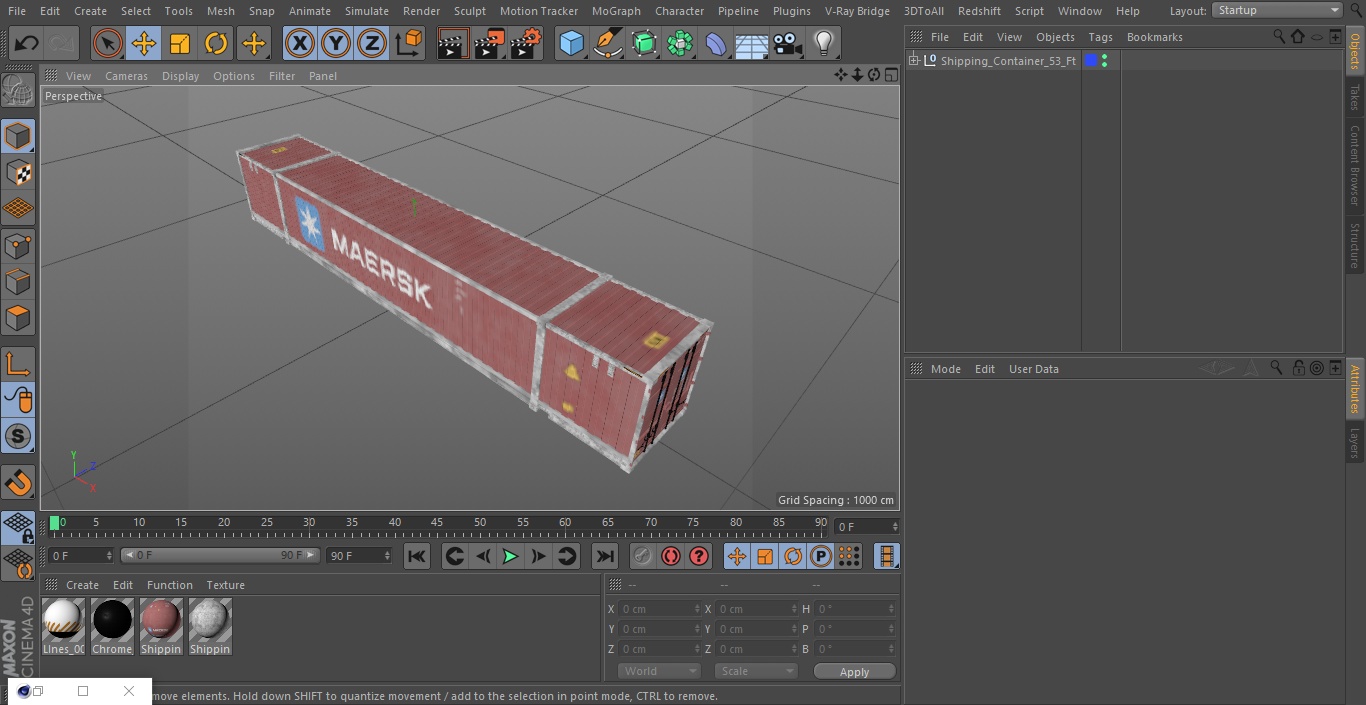 Shipping Container 53 Ft 3D model