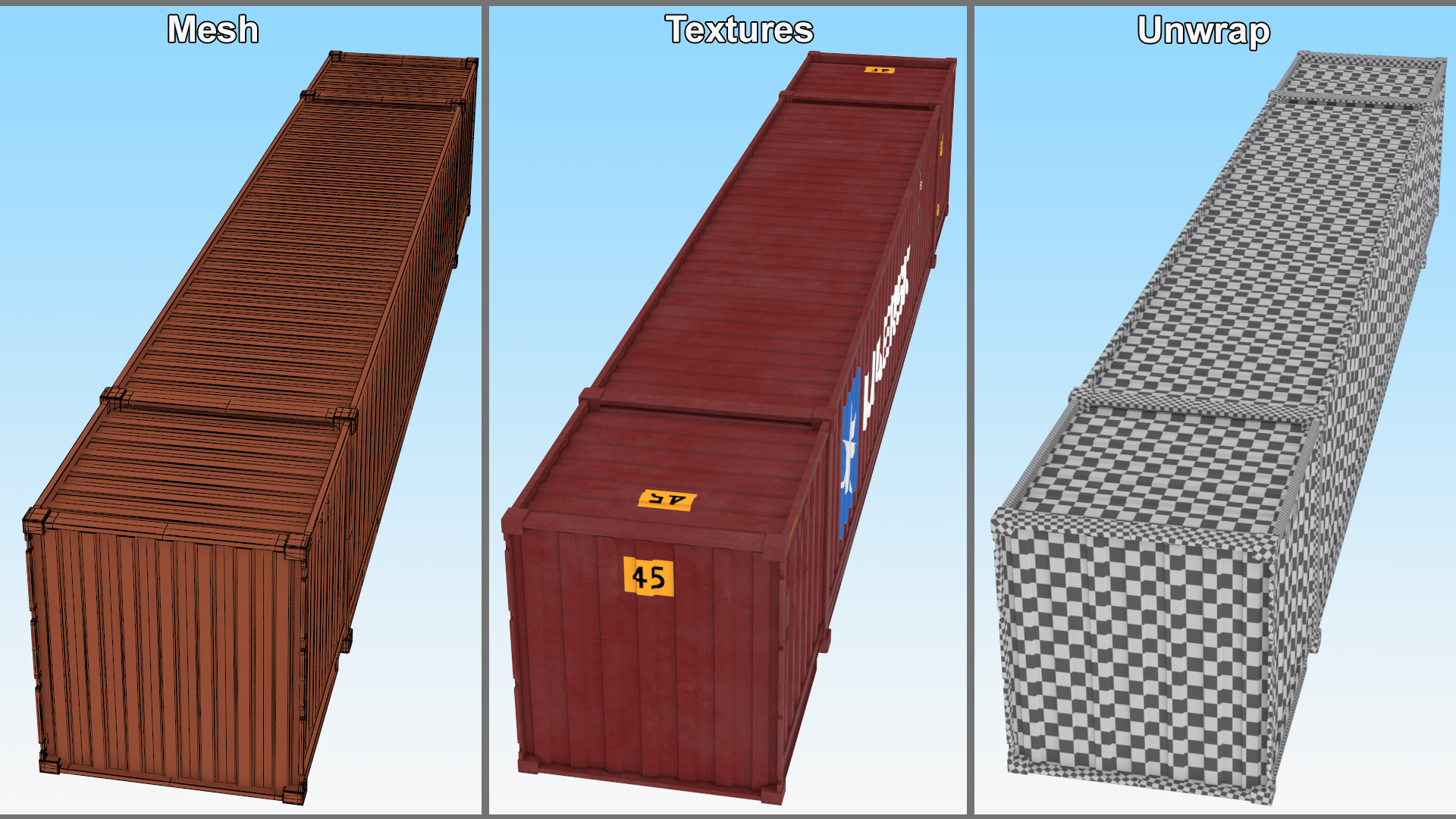 Shipping Container 53 Ft 3D model