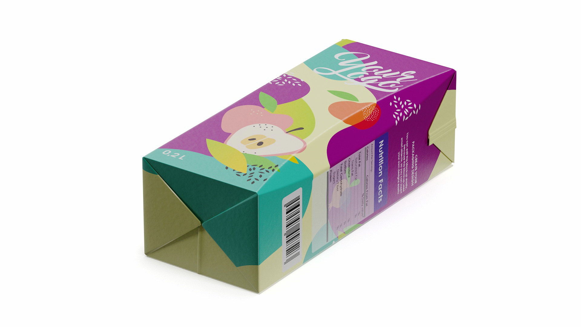 3D model Small Aseptic Carton Mockup Colored