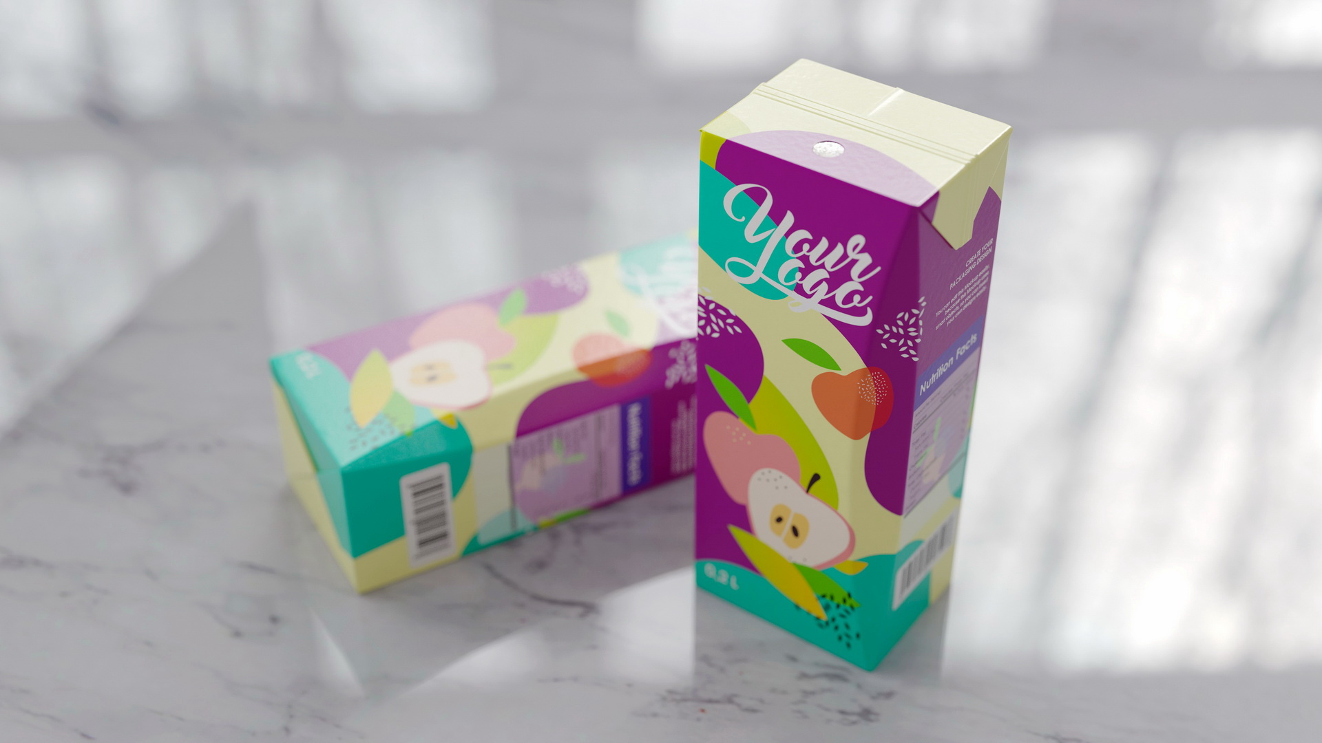 3D model Small Aseptic Carton Mockup Colored