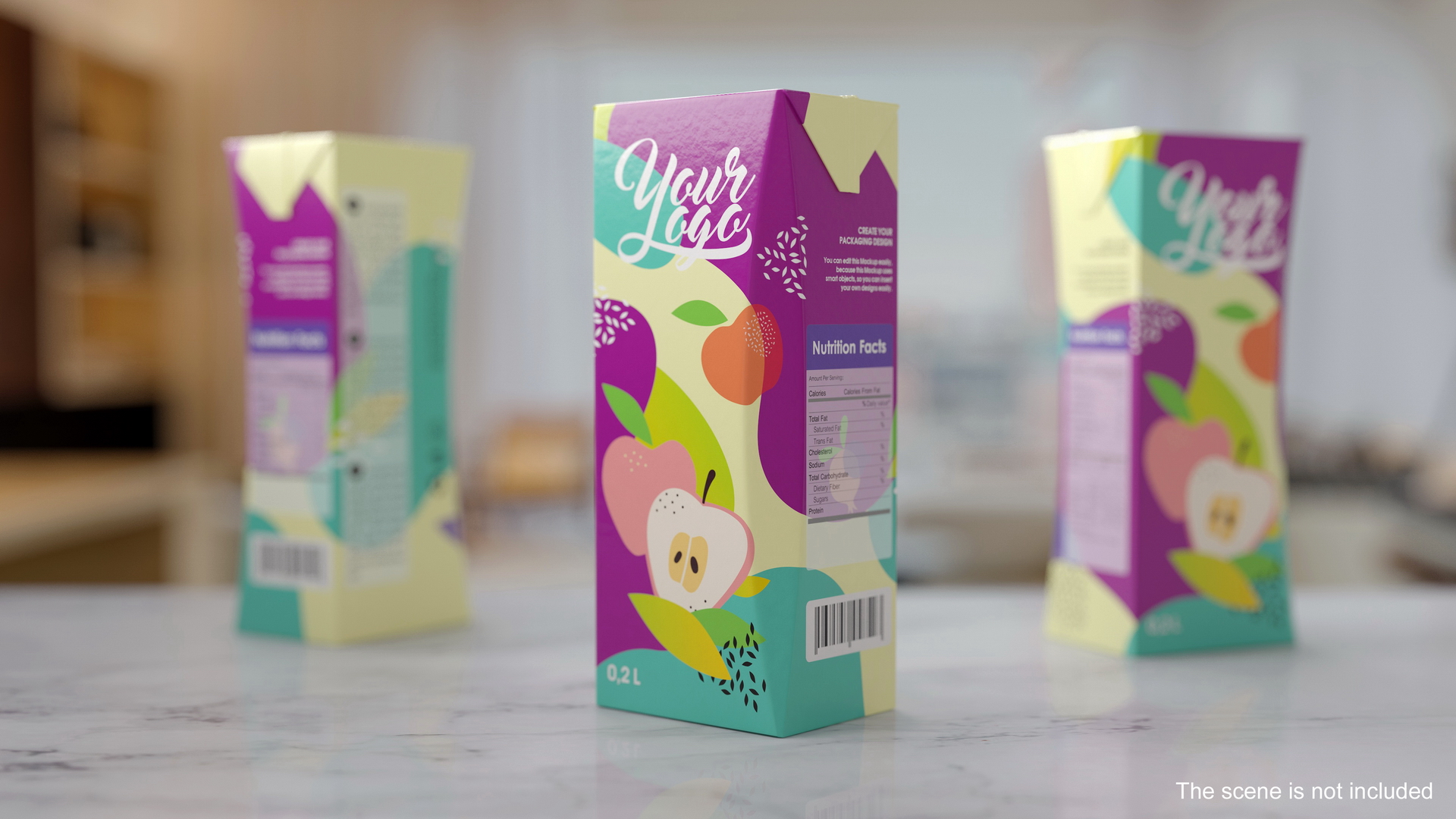 3D model Small Aseptic Carton Mockup Colored