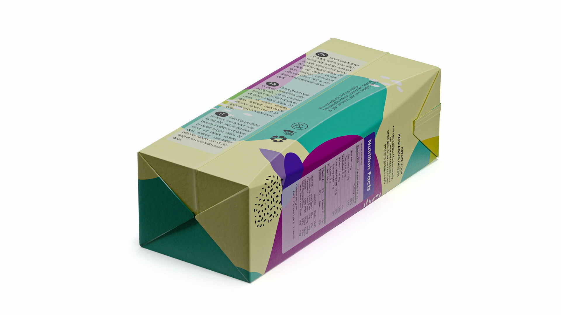 3D model Small Aseptic Carton Mockup Colored