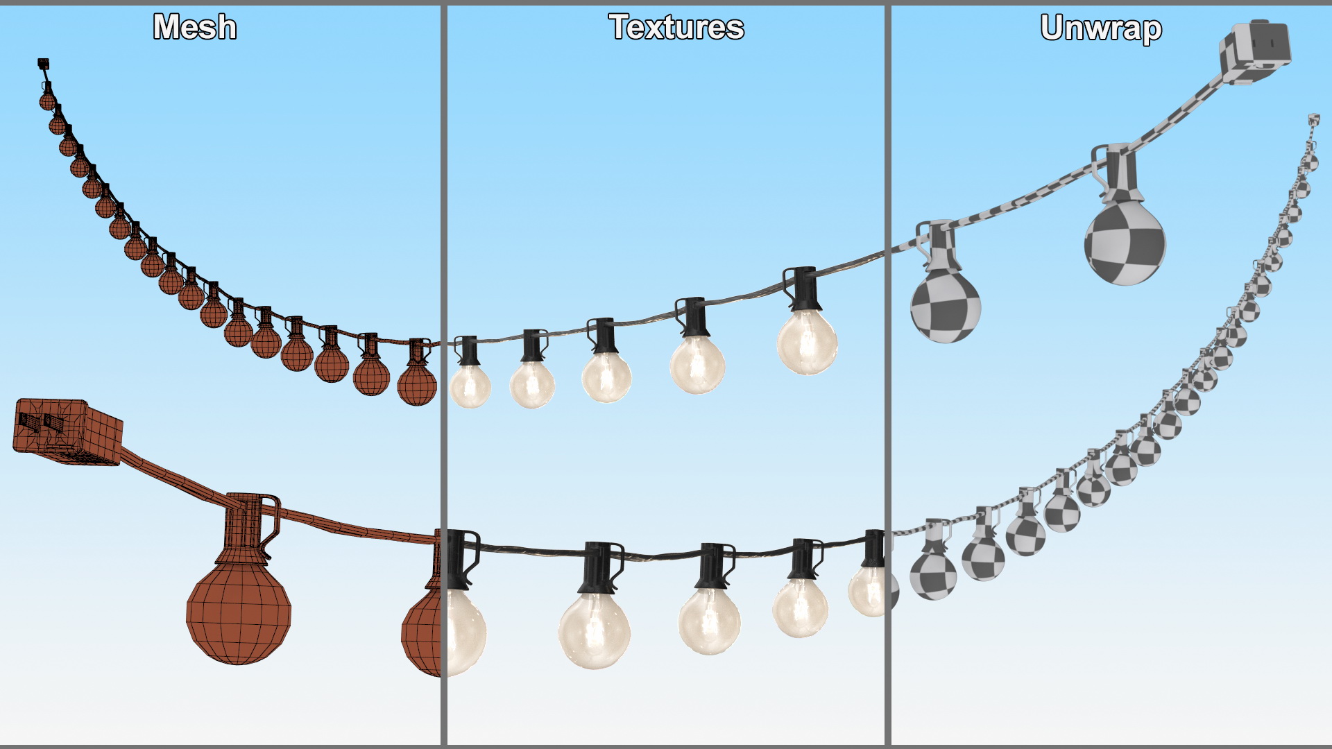 3D Outdoor String Lights